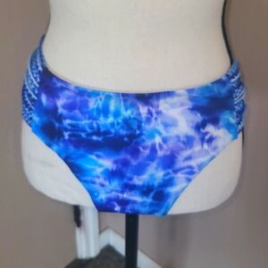 Firm! NWT! Swimsuits for all blue side ruched bikini bottom sz 12